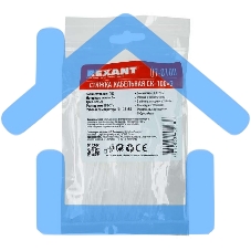 Хомут кабельный Rexant 07-0100 2.5х100 нейл. белый (уп.100 шт)