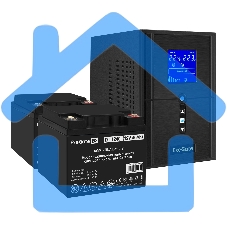 Комплект ИБП EX295987RUS + батарея 40Aч EX282976RUS 2шт (инвертор, синус, для котла) ExeGate SineTower SZ-1000.LCD.AVR.2SH.1C13.USB <1000VA/800W, чистый синусоида, LCD дисплей, AVR, 2*Schuko+1*C13, USB, линейно-интерактивный, черный> + батарея ExeGate DT 