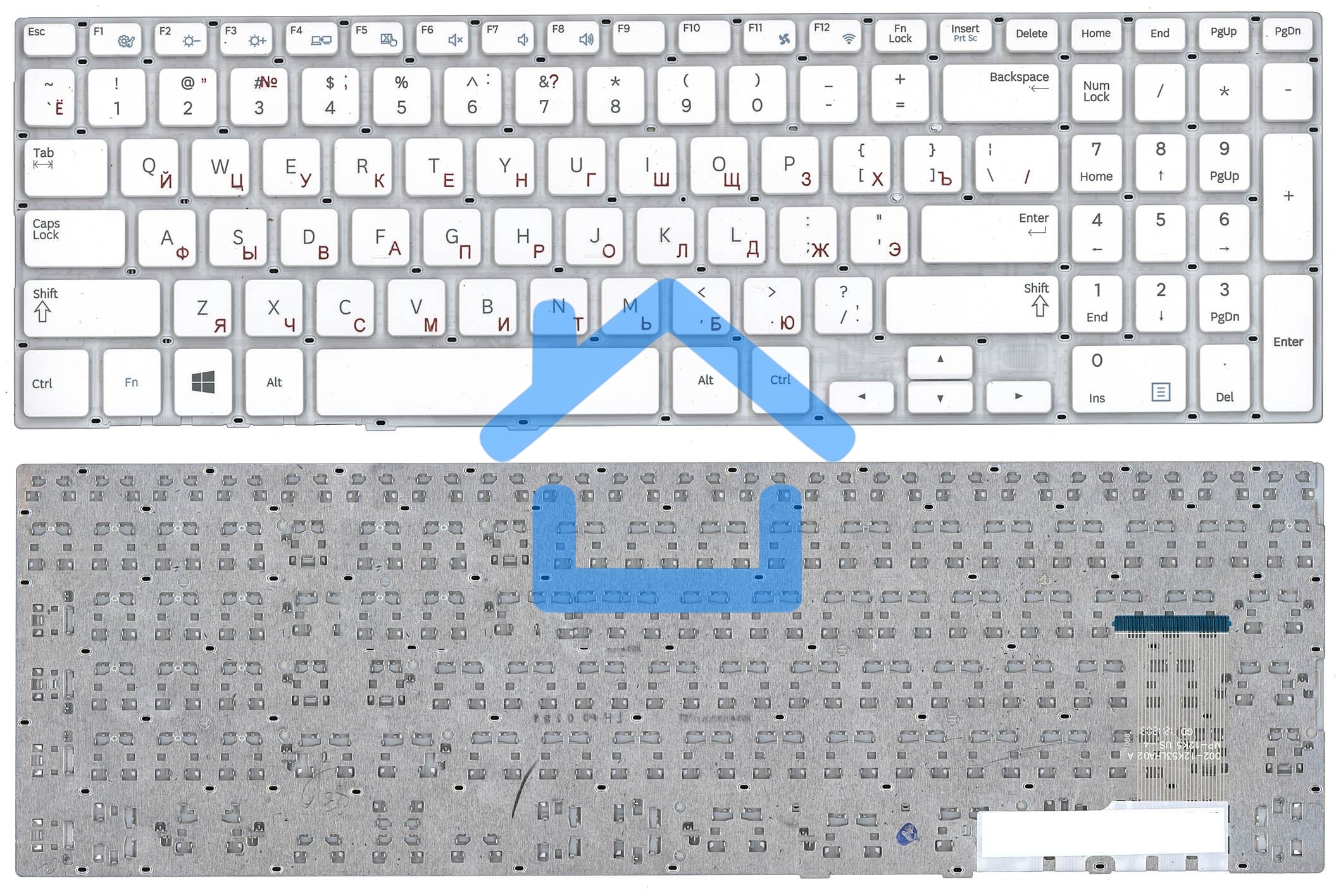 Клавиатура для ноутбука Samsung NP370R5E NP510R5E белый
