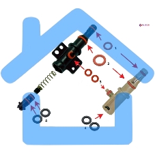 Ремкомплект штуцера подачи воды Philips, Saeco, Gaggia