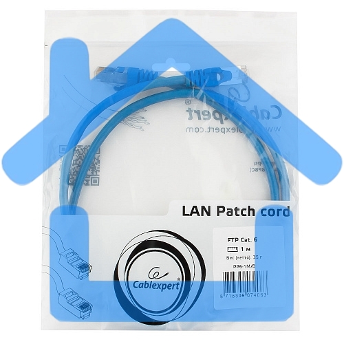 Патч-корд FTP Cablexpert кат.6, 1м, литой, многожильный черный