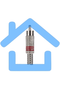 Разъем штекер RCA металл под винт черный/красный Rexant 14-0410