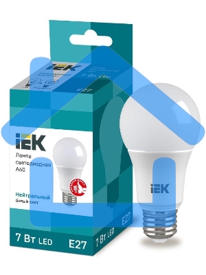 Лампа светодиодная ECO A60 7Вт грушевидная 4000К белый E27 633лм 230-240В ИЭК LLE-A60-7-230-40-E27