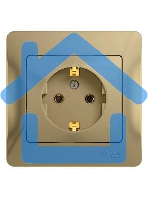 Розетка 1-м СП Glossa 16А с заземл. в сборе титан SchE GSL000442