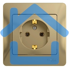 Розетка 1-м СП Glossa 16А с заземл. в сборе титан SchE GSL000442 Розетка 1-м СП Glossa 16А с заземл. в сборе титан SchE GSL000442