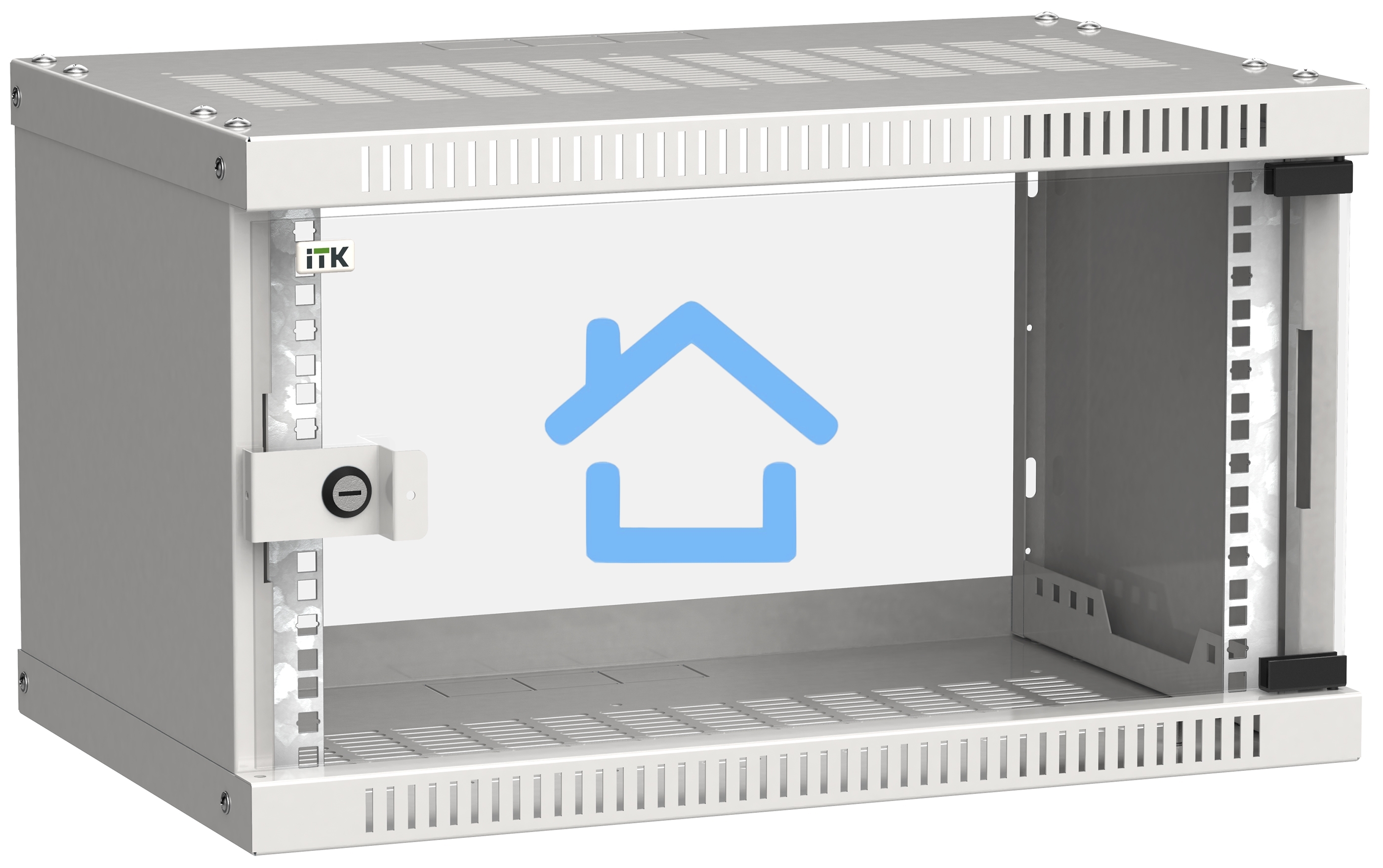 Шкаф LINEA WE 6U 550x350мм дверь стекло серый ITK