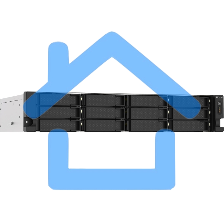 Сетевое хранилище без дисков SMB QNAP TS-1273AU-RP-8G NAS 12 HDD trays, 2x 2.5 GbE, rackmount, 2 PSU. 4-core AMD V1500B2,2 GHz, RAM 8 Gb (8 Gb UDIMM DDR4 (1 x 8 Gb) up to 32 Gb (2 x 16 Gb)). W/o rail kit RAIL-B02