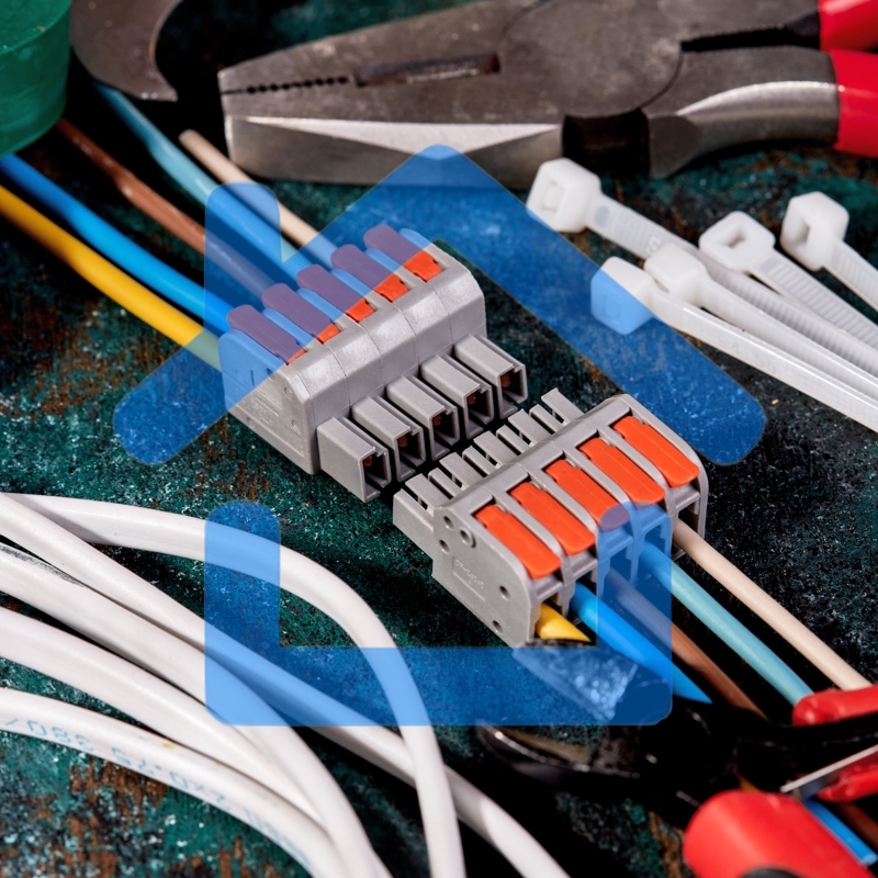 Клемма СМК 222-425R проходная разъемная 5 полюсов серая 0,2-2,5/4мм² (20 шт/уп) Rexant