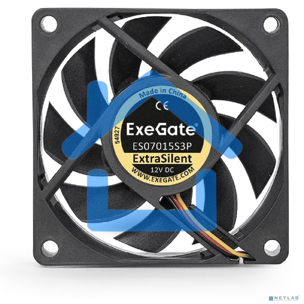 Вентилятор для корпуса ExeGate ExtraSilent ES07015S3P черный, 70 мм, 2000 об/мин, 18 дБ, 3 pin