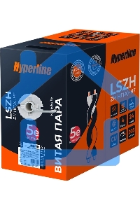 Кабель информационный Hyperline UUTP4R-C5E-S24-IN-LSZH-GY-305 кат.5E UTP 4 пары 24AWG LSZH внутренний 305м серый