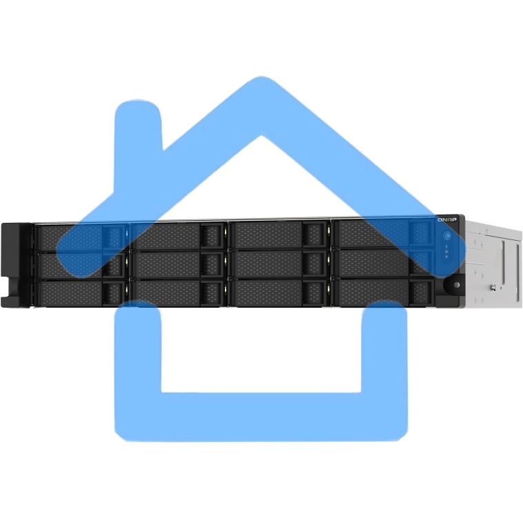 Сетевое хранилище без дисков SMB QNAP TS-1273AU-RP-8G NAS 12 HDD trays, 2x 2.5 GbE, rackmount, 2 PSU. 4-core AMD V1500B2,2 GHz, RAM 8 Gb (8 Gb UDIMM DDR4 (1 x 8 Gb) up to 32 Gb (2 x 16 Gb)). W/o rail kit RAIL-B02