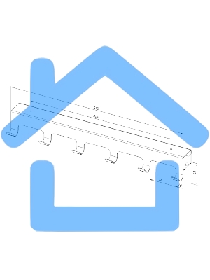Вешалка Rexant навесная на дверь, 6 крючков, белый