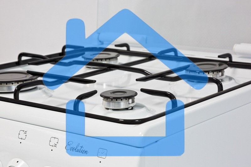 Плита комбинированная De Luxe 506040.00ГЭ (КР) ЧР белый, конфорок 4 шт, духовка 54 л, 50 см x 85 см x 60 см