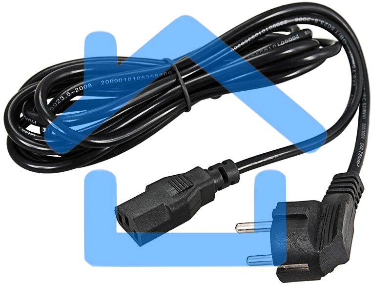 Шнур сетевой, евровилка угловая - евроразъем С13, кабель 3x0,75 мм², длина 3 метра (PE пакет) Rexant