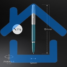 Ручка перьевая Parker 51 Core (CW2123506) Teal Blue CT F сталь нержавеющая, подарочная коробка