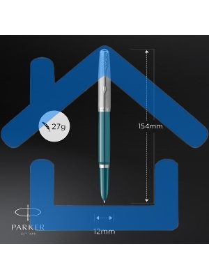Ручка перьевая Parker 51 Core (CW2123506) Teal Blue CT F сталь нержавеющая, подарочная коробка