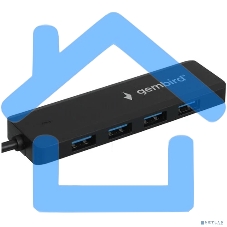 Концентратор USB 3.0 Gembird UHB-C414, 4 порта, кабель 19см, с доп питанием (Type-C)
