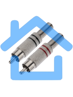 Разъем штекер Proconnect RCA металл пайка ZN черный/красный