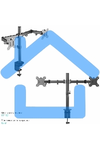 Кронштейн ONKRON D221E для двух мониторов 13