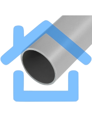 Труба гладкая жесткая ПВХ ø 50 мм, 3-метровая серая (30 м/уп.) Rexant