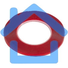 Скотч двусторонний прозрачный 3M 865377 с красной защитной лентой толщина 1мм, ширина 5мм длина 10м