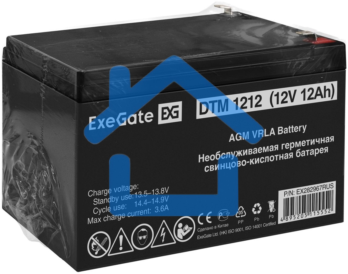 Батарея ExeGate DTM 1212 (12V 12Ah 1251W), клеммы F2