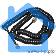 Телефонный шнур, витой трубочный RJ-10(4P-4C), длина 4 метра, черный Rexant