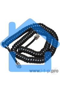 Телефонный шнур, витой трубочный RJ-10(4P-4C), длина 4 метра, черный Rexant