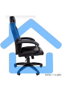 Кресло игровое Chairman game 17 черный/серый, экокожа/ткань TW, газпатрон 3 кл, ролики, механизм качания