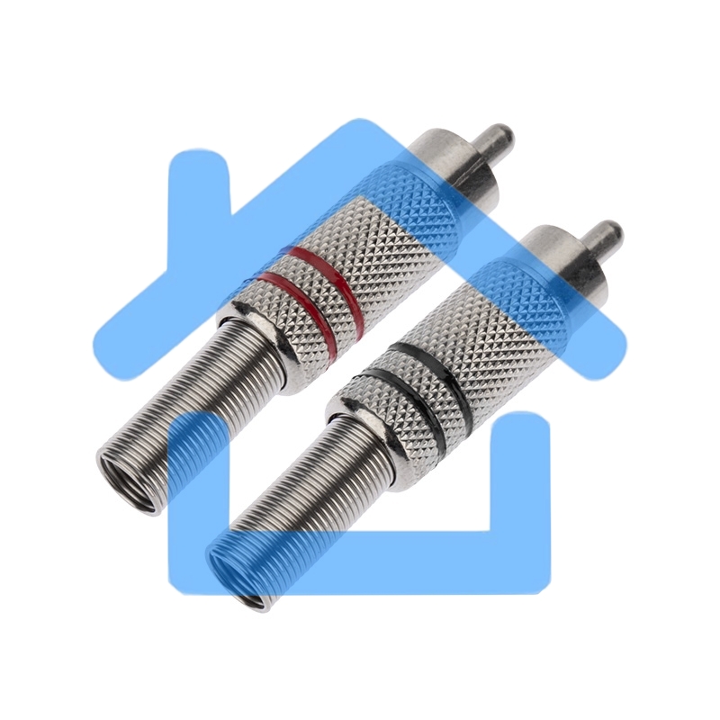 Разъем штекер Proconnect RCA металл пайка ZN черный/красный