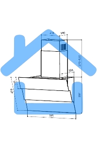 Вытяжка каминная LEX Rio G 600 черная, 59.5 см, 700 куб. м/ч, 44 дБ