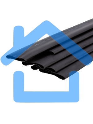 Трубка термоусаживаемая двухстенная клеевая 25.4/12.7мм (уп.5шт) по 1м черный Rexant 26-2108