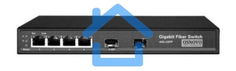 Коммутатор OSNOVO Гигабитный коммутатор на 6 портов, 4*10/100/1000Base-T, 2*SFP 1000Base-FX