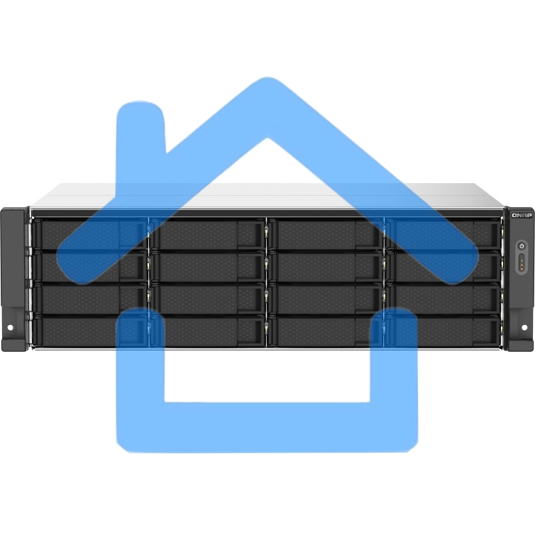 Сетевое хранилище без дисков SMB QNAP TS-1673AU-RP-16G NAS 16 HDD trays, 2x 2.5 GbE, rackmount, 2 PSU. 4-core AMD V1500B 2,2 GHz,RAM 16 Gb (1 x 16 Gb) up to 32 Gb (2 x 16 Gb). W/o rail kit RAIL-B02