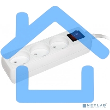 Удлинитель 3х3м без заземл. 10А IP20 УЗК с выкл. ПВС 2х0.75 ИЭК WYP10-06-03-03-K-N