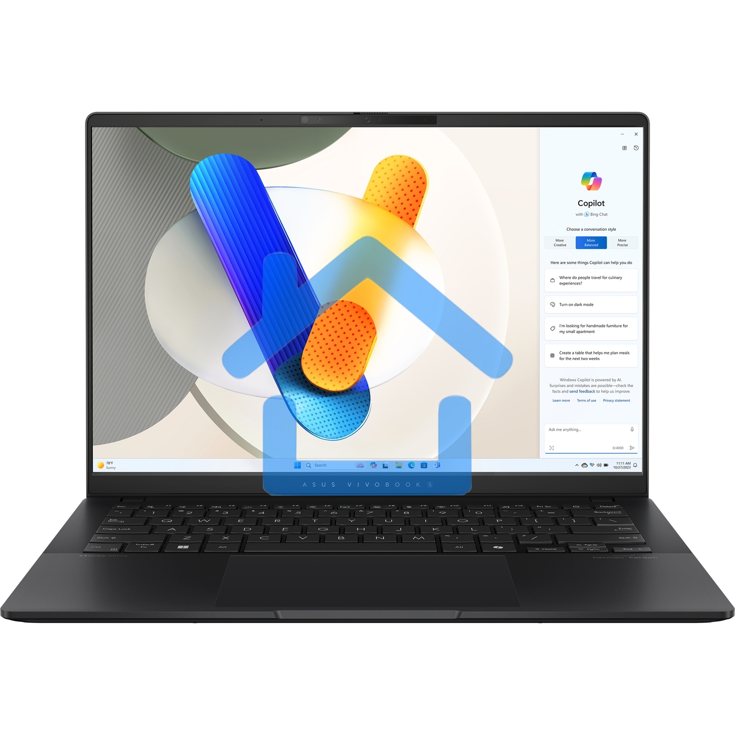Ноутбук Asus VivoBook S14 OLED M5406NA-QD109 Ryzen 5 7535HS 16Gb SSD1Tb AMD Radeon 14
