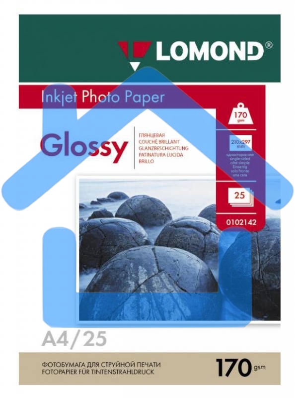 Фотобумага LOMOND Одностороняя Глянцевая 170 г/м2 A4/25л.