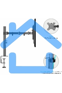 Кронштейн ONKRON D221E для двух мониторов 13