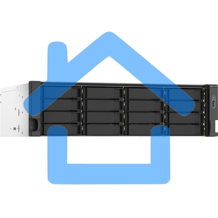 Сетевое хранилище без дисков SMB QNAP TS-1673AU-RP-16G NAS 16 HDD trays, 2x 2.5 GbE, rackmount, 2 PSU. 4-core AMD V1500B 2,2 GHz,RAM 16 Gb (1 x 16 Gb) up to 32 Gb (2 x 16 Gb). W/o rail kit RAIL-B02