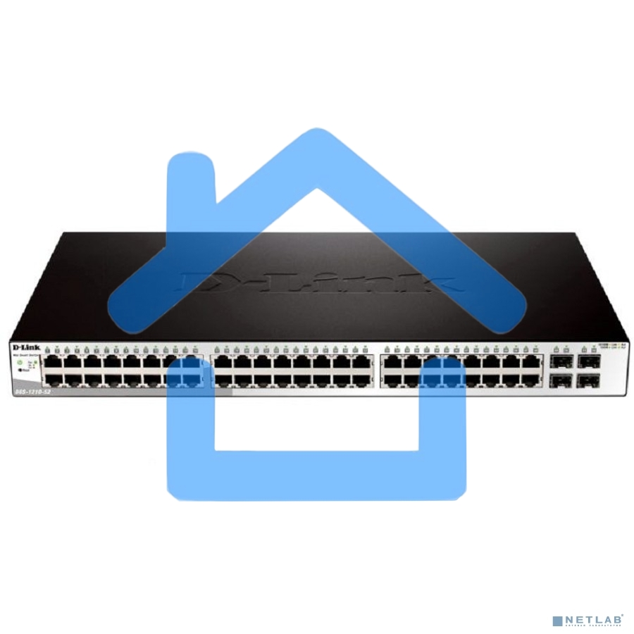 Настраиваемый коммутатор D-Link DGS-1210-52/F3A WebSmart с 48 портами 10/100/1000Base-T и 4 комбо-портами 100/1000Base-T/SFP