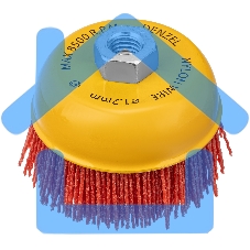 Щетка для УШМ Denzel 100 мм, чашка, нейлоновая щетина, М14