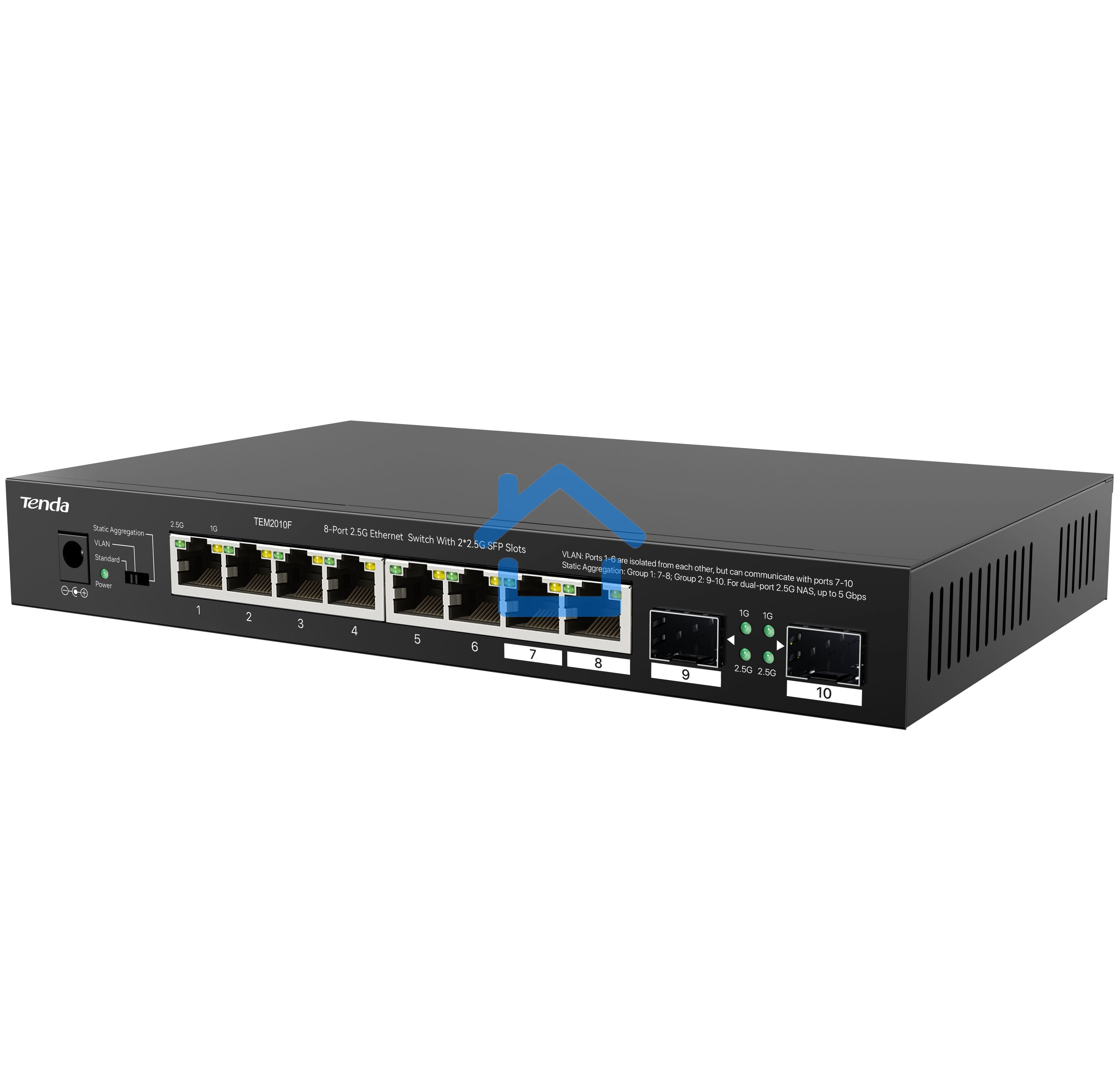 Коммутатор 8PORT 2.5G /2SFP TEM2010F TENDA