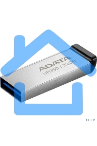 Флешка USB ADATA UR350 (UR350-32G-RSR/BK), 32 Gb, USB 3.2, R/W 100/15, серебристый/черный