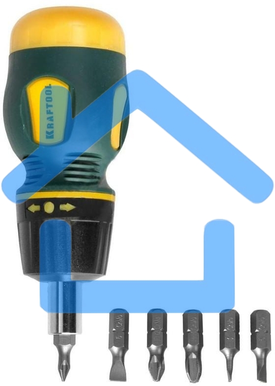 Набор KRAFTOOL 26190-H7 отвертка реверсивная с битами SL3/5/6мм PH1/2/3 7шт