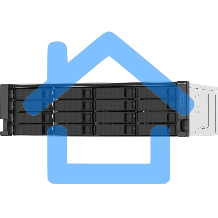 Сетевое хранилище без дисков SMB QNAP TS-1673AU-RP-16G NAS 16 HDD trays, 2x 2.5 GbE, rackmount, 2 PSU. 4-core AMD V1500B 2,2 GHz,RAM 16 Gb (1 x 16 Gb) up to 32 Gb (2 x 16 Gb). W/o rail kit RAIL-B02