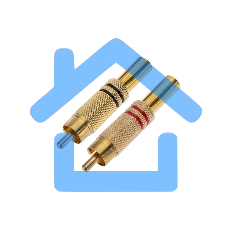 Разъем штекер Proconnect RCA металл пайка ZN черный/красный GOLD