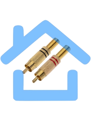 Разъем штекер Proconnect RCA металл пайка ZN черный/красный GOLD