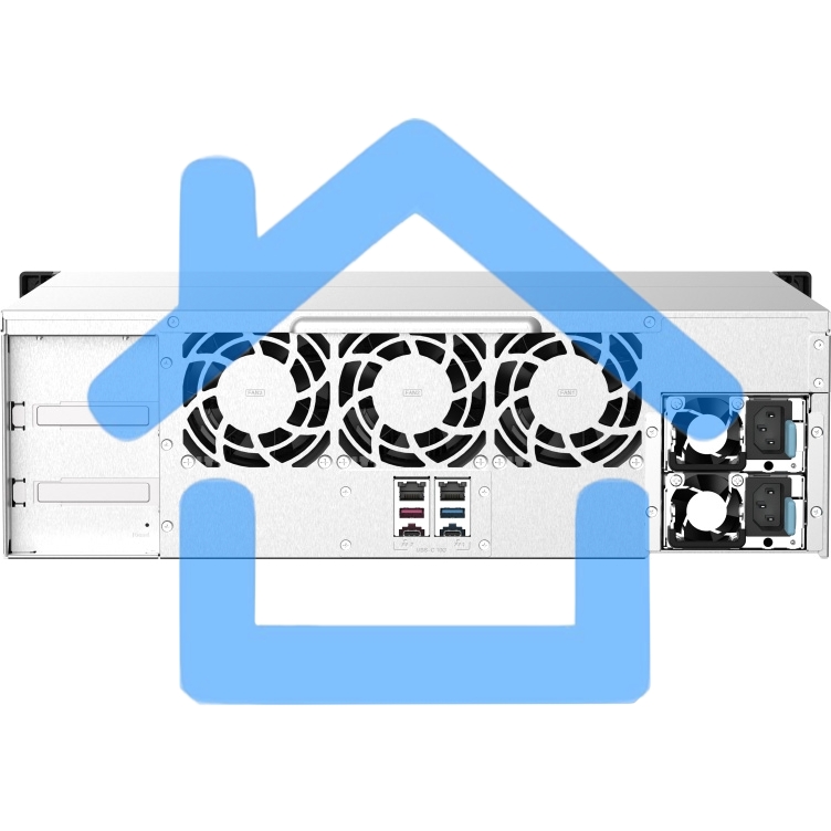 Сетевое хранилище без дисков SMB QNAP TS-1673AU-RP-16G NAS 16 HDD trays, 2x 2.5 GbE, rackmount, 2 PSU. 4-core AMD V1500B 2,2 GHz,RAM 16 Gb (1 x 16 Gb) up to 32 Gb (2 x 16 Gb). W/o rail kit RAIL-B02