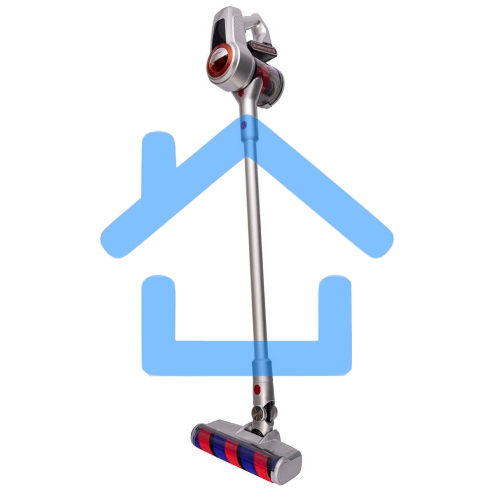 Пылесос вертикальный Sharp ECSB72RS серебристый/красный, питание от аккумулятора, 95 Вт, уборка сухая, пылесборник 1 л, работа от АКБ max 36 мин