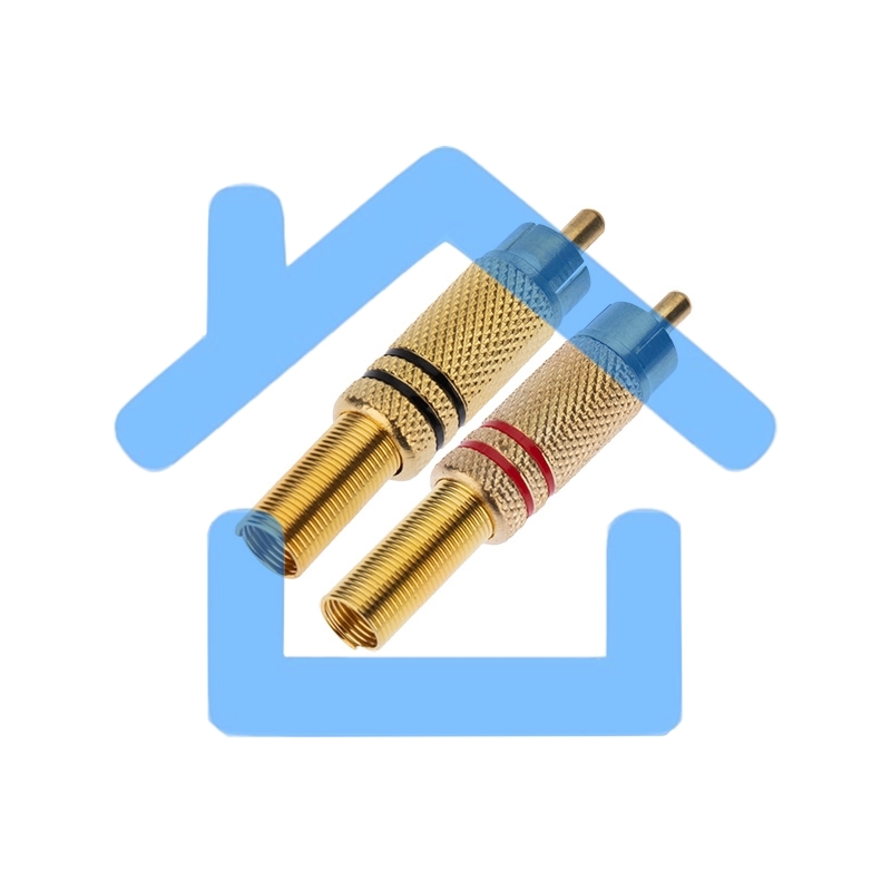 Разъем штекер Proconnect RCA металл пайка ZN черный/красный GOLD